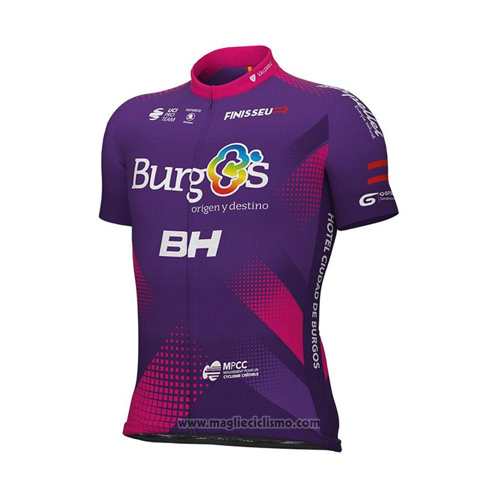 2022 Abbigliamento Ciclismo Burgos BH Viola Fuxia Manica Corta e Salopette